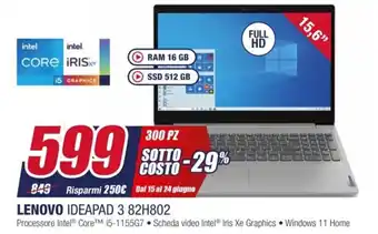 Trony LENOVO IDEAPAD 3 82H802 offerta