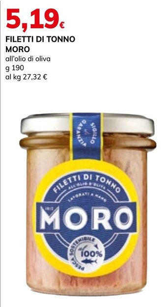 Basko FILETTI DI TONNO MORO all'olio di oliva g 190 offerta