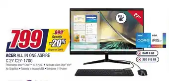 Trony ACER ALL IN ONE ASPIRE C 27 C27-1700 offerta