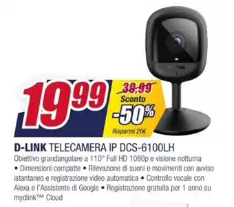 Trony D-LINK TELECAMERA IP DCS-6100LH offerta