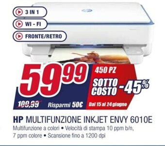 Trony HP MULTIFUNZIONE INKJET ENVY 6010E offerta