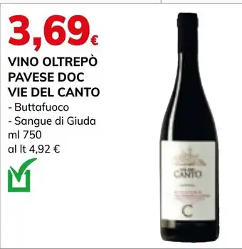 Basko VINO OLTREPÒ PAVESE DOC VIE DEL CANTO - Buttafuoco - Sangue di Giuda ml 750 offerta