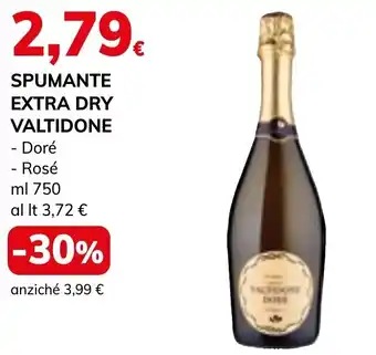 Basko SPUMANTE EXTRA DRY VALTIDONE - Doré - Rosé ml 750 offerta
