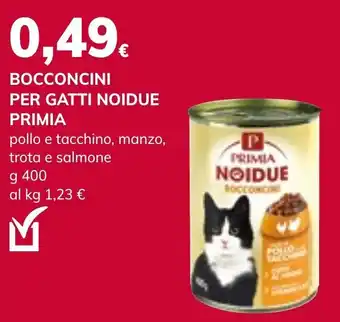 Basko BOCCONCINI PER GATTI NOIDUE PRIMIA pollo e tacchino, manzo, trota e salmone g 400 offerta