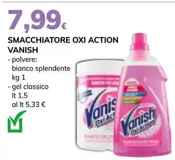 Basko SMACCHIATORE OXI ACTION VANISH - polvere: bianco splendente kg 1 - gel classico lt 1,5 offerta