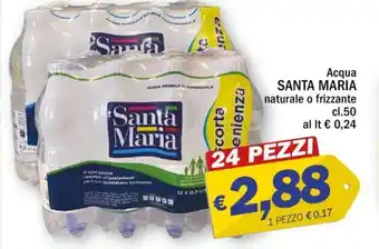 Acqua SANTA MARIA naturale o frizzante cl.50