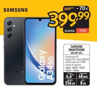 FreeShop SAMSUNG SMARTPHONE GALAXY A34 offerta