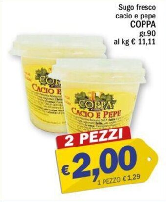 Ard Discount Sugo fresco cacio e pepe COPPA gr.90 offerta