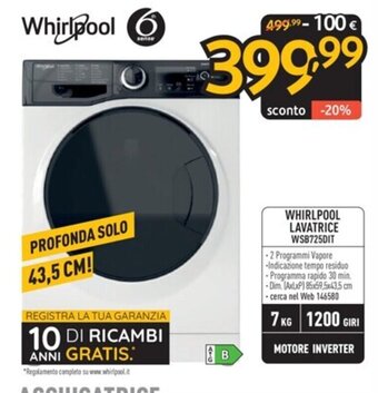FreeShop WHIRLPOOL LAVATRICE WSB725DIT offerta