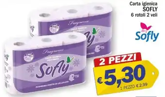 Ard Discount Carta igienica SOFLY 6 rotoli 2 veli offerta