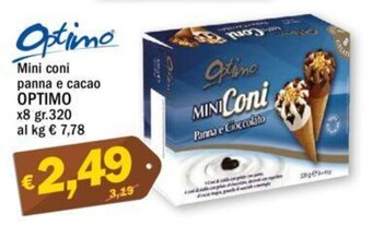 Ard Discount Mini coni panna e cacao OPTIMO x8 gr.320 offerta
