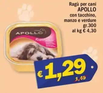 Ard Discount Ragù per cani APOLLO con tacchino, manzo e verdure gr.300 offerta