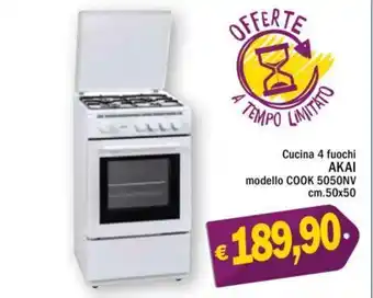 Ard Discount Cucina 4 fuochi ΑΚΑΙ modello COOK 5050NV cm.50x50 offerta