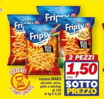 Ard Discount Patatine MAKS piccanti, pizza, pollo o ketchup gr. 120 offerta