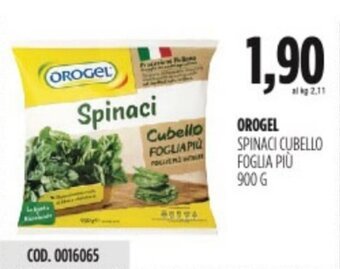 Carico Cash & Carry OROGEL SPINACI CUBELLO FOGLIA PIÙ 900 G offerta