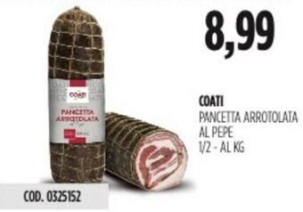 Carico Cash & Carry COATI PANCETTA ARROTOLATA AL PEPE 1/2 offerta