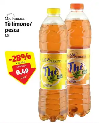 ALDI Mr. Perkins Tè limone/pesca 1,5l offerta