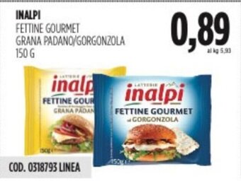 Carico Cash & Carry INALPI FETTINE GOURMET GRANA PADANO/GORGONZOLA 150 g offerta