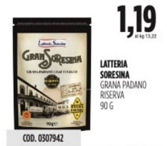 Carico Cash & Carry Latteria Soresina Grana Padano Riserva 90 g offerta