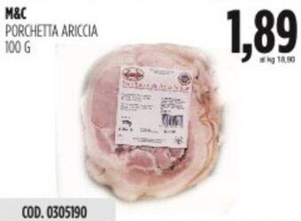 Carico Cash & Carry M&C PORCHETTA ARICCIA 100 G offerta