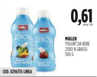 Carico Cash & Carry MULLER YOGURT DA BERE ZERO % GRASSI 500 G offerta