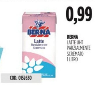 Carico Cash & Carry BERNA LATTE UHT PARZIALMENTE SCREMATO 1 LITRO offerta