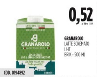 Carico Cash & Carry GRANAROLO LATTE SCREMATO UHT BRIK-500 ML offerta