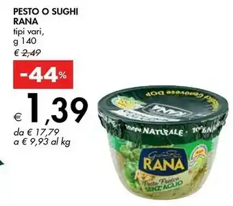 Bennet Giovanni Rana - Pesto Senz'Aglio 140 g(ml) offerta