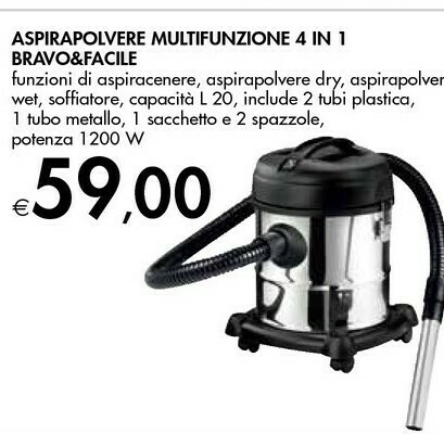 Bravo \u0026 Facile Aspirapolvere Multifunzione 4 In 1 offerta di Bennet