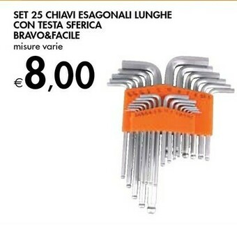 Bennet Bravo & Facile Set 25 Chiavi Esagonali Lunghe Con Testa Sferica offerta
