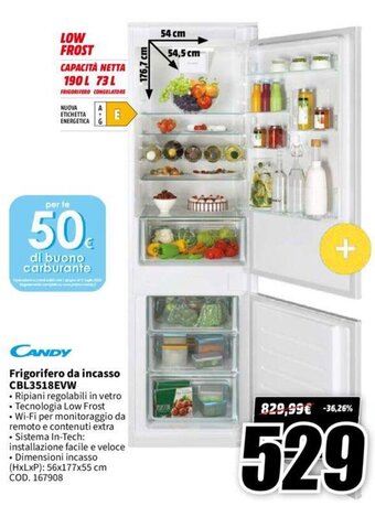 MediaWorld CANDY Frigorifero da incasso CBL3518EVW offerta