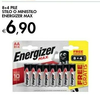 Bennet Energizer Max 8+4 Pile Stilo O Ministilo offerta