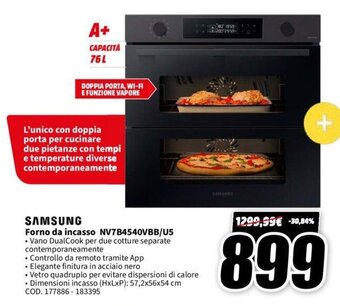 MediaWorld SAMSUNG Forno da incasso NV7B4540VBB/U5 offerta