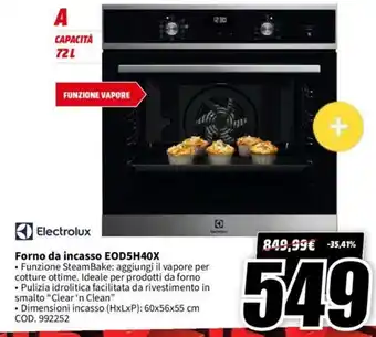 MediaWorld Electrolux Forno da incasso EOD5H40X offerta