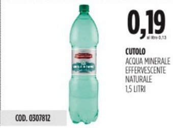 Carico Cash & Carry CUTOLO ACQUA MINERALE EFFERVESCENTE NATURALE 1,5 LITRI offerta
