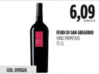 FEUDI DI SAN GREGORIO VINO PRIMITIVO 75 CL