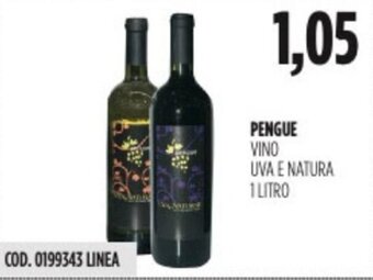 Carico Cash & Carry PENGUE VINO UVA E NATURA 1 LITRO offerta