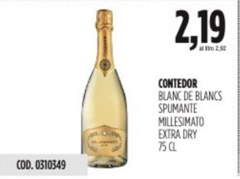 CONTEDOR BLANC DE BLANCS SPUMANTE MILLESIMATO EXTRA DRY 75 cl