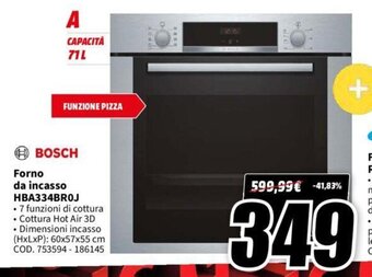 MediaWorld BOSCH Forno da incasso HBA334BROJ offerta
