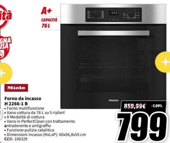 MediaWorld Miele Forno da incasso H 2266-1 B offerta