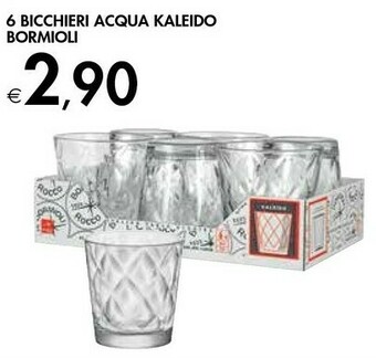 Bennet Bormioli Rocco 6 Bicchieri Acqua Kaleido offerta