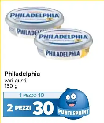 Carrefour Philadelphia vari gusti 150 g 2 pezzi offerta