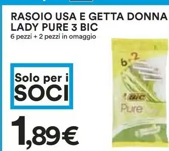 Coop Bic Pure 3 Rasoio Usa E Getta Donna offerta