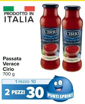 Carrefour Passata Verace Cirio 700 g 2 pezzi offerta
