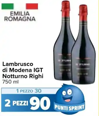 Lambrusco di Modena IGT Notturno Righi 750 ml 2 pezzi