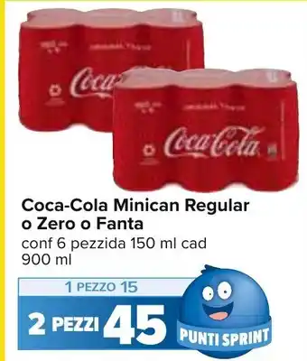 Carrefour Coca-Cola Minican Regular o Zero o Fanta 900 ml 2 pezzi offerta