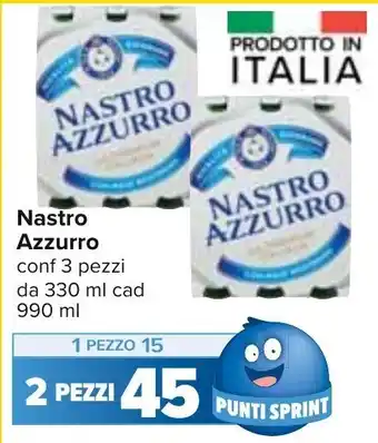 Carrefour NASTRO AZZURRO conf 3 pezzi 2 pezzi offerta