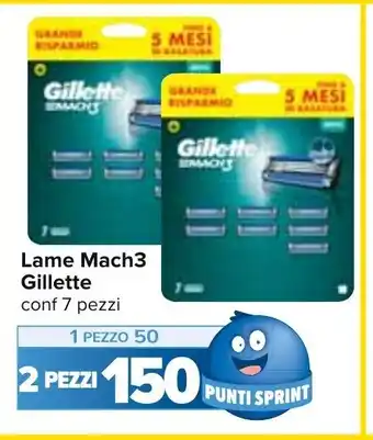 Carrefour Lame Mach3 Gillette 2 pezzi offerta