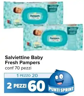 Carrefour Salviettine Baby Fresh Pampers 2 pezzi offerta