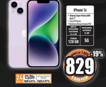 Unieuro iPhone 14 offerta